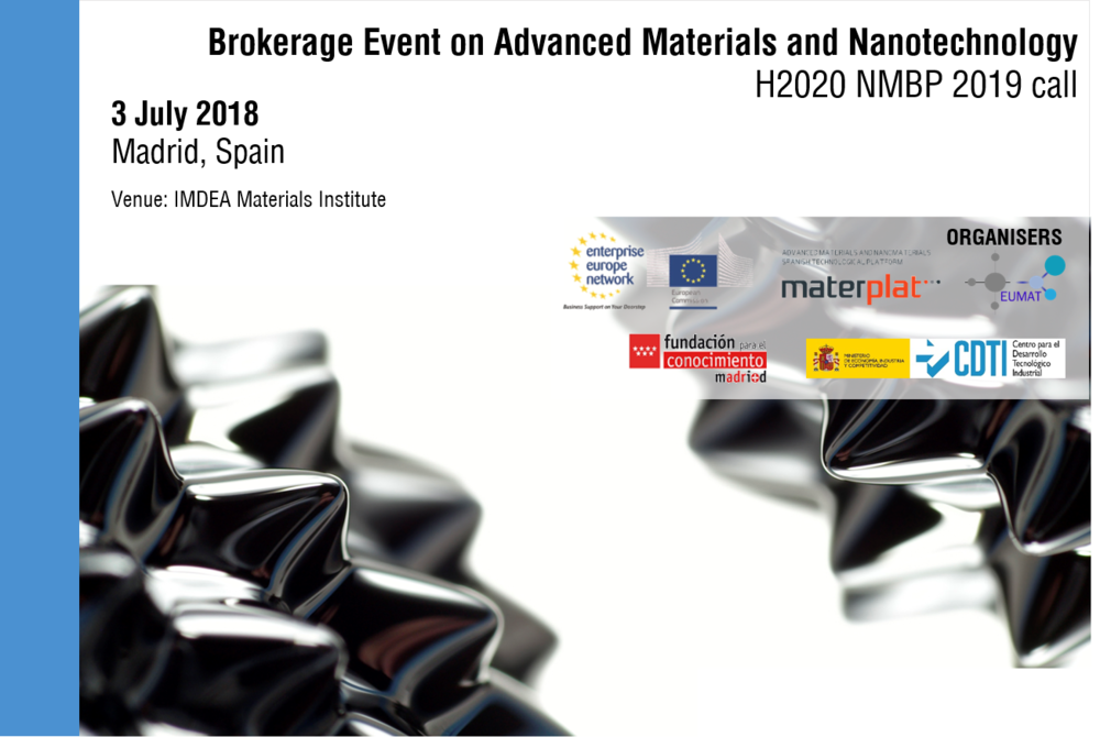 Encuentro empresarial en materiales avanzados y nanotecnología (H2020 NMBP 2019) – Madrid, 3 de julio de 2018